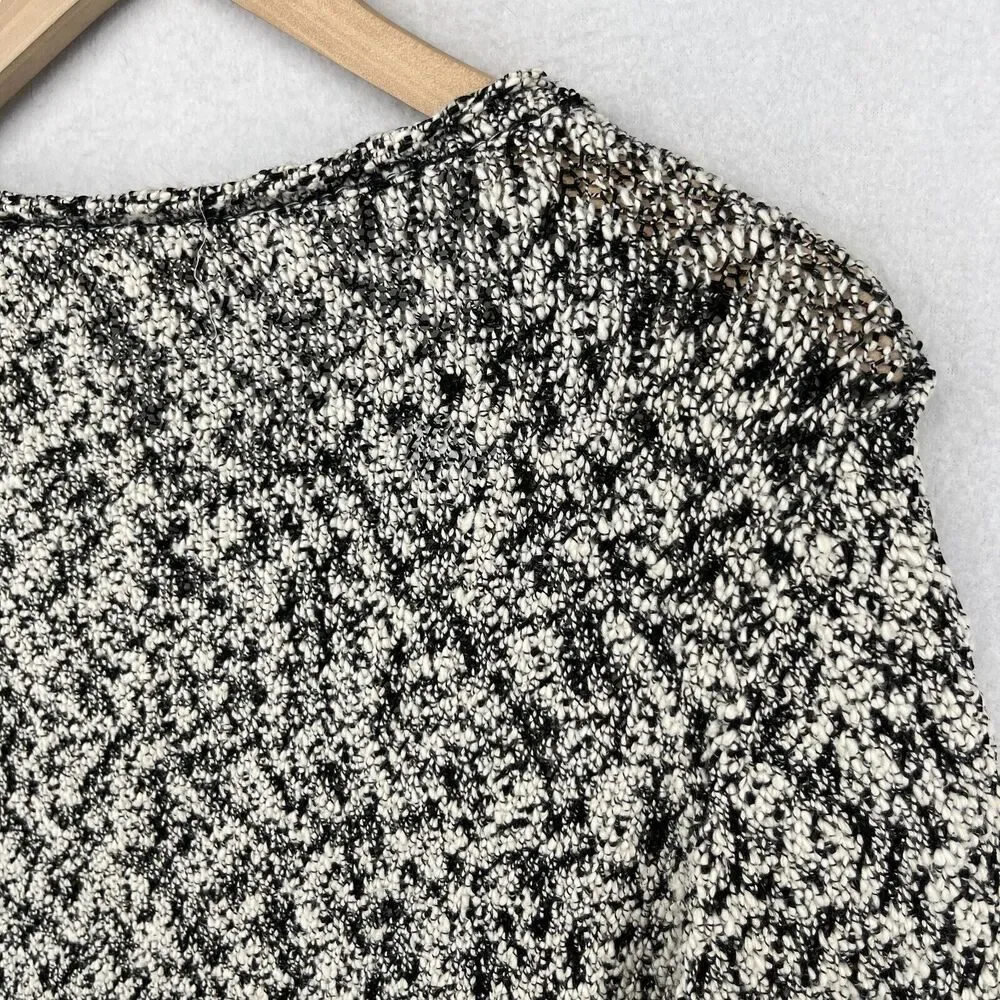 EILEEN FISHER Sweater M Cotton Viscose Slub Melange Chunky Knit Pullover Gray - Picture 5 of 16